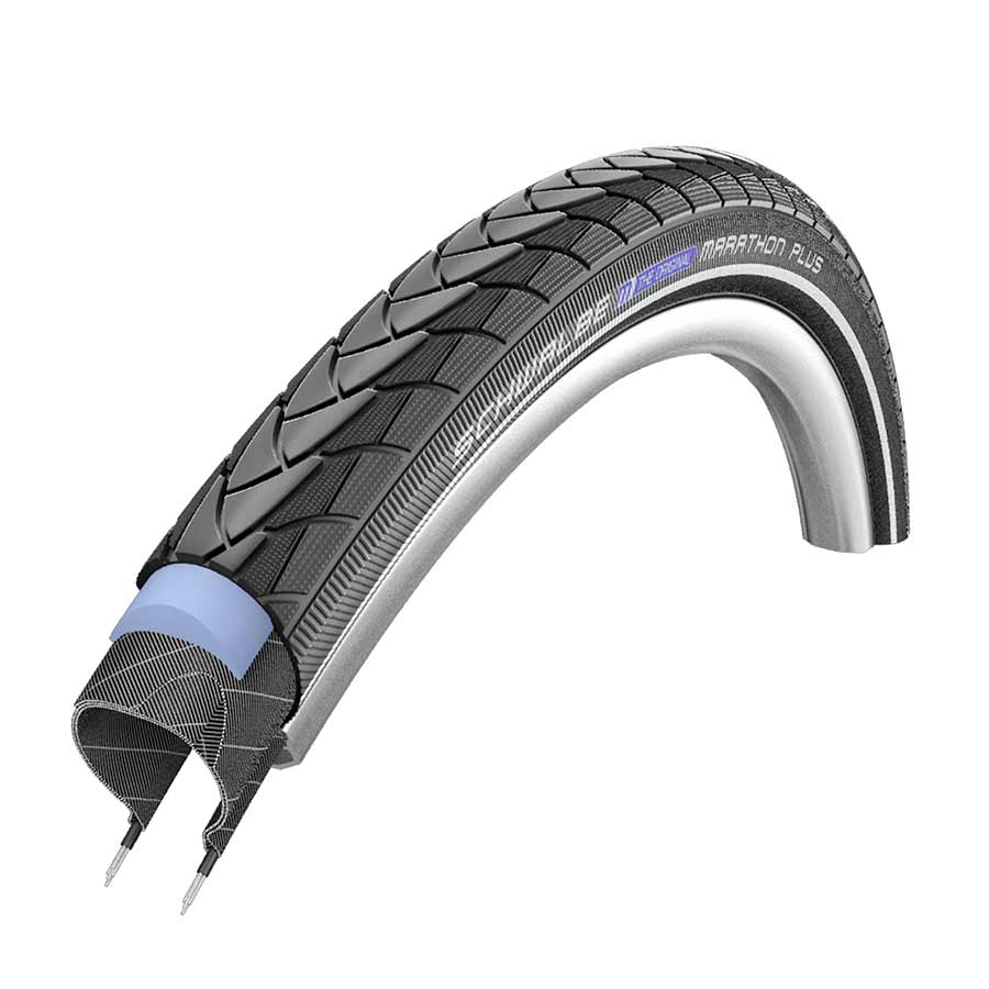 Schwalbe, Marathon Plus, Tire, 700x28C, Wire, Clincher, Endurance, SmartGuard, Reflex, 67TPI, Black