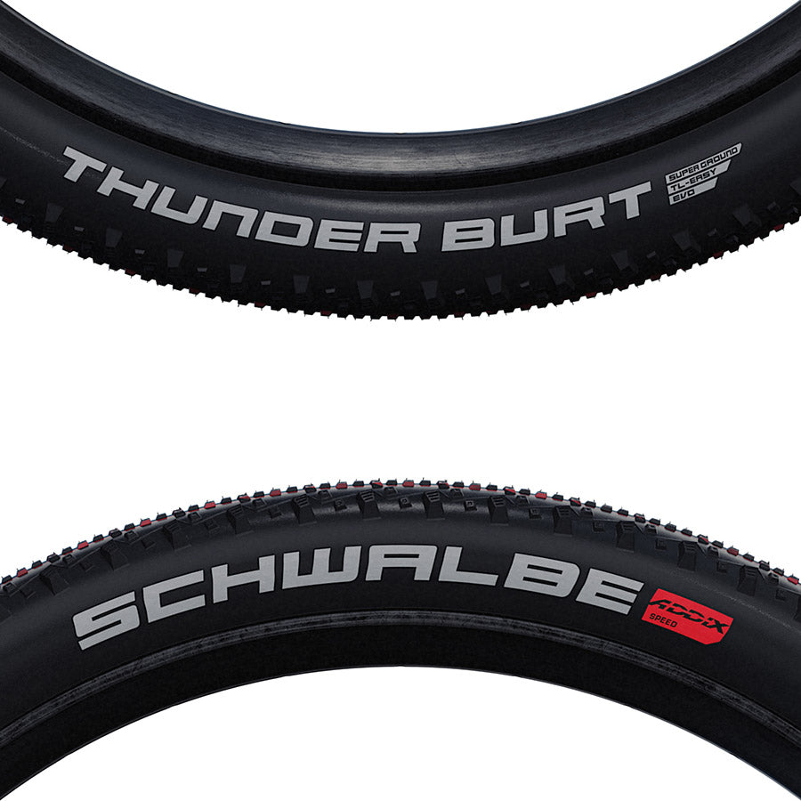 Schwalbe, Thunder Burt, Mountain Tire, 29x2.10, Folding, Tubeless Ready, Addix Speed, Super Ground, 67TPI, Black