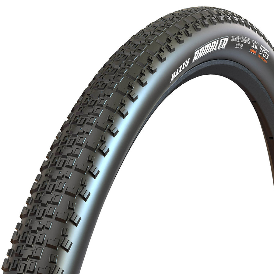 Maxxis, Rambler, Pneu Gravel, 700x45C, Pliable, Tubeless Ready, Dual, EXO, 60TPI, Flanc Beige