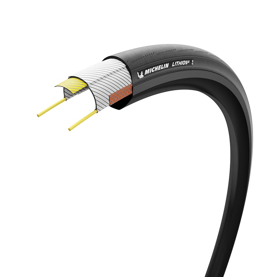 Michelin, Lithion Black, Road Tire, 700x25C, Folding, Clincher, MAGI-X, Black