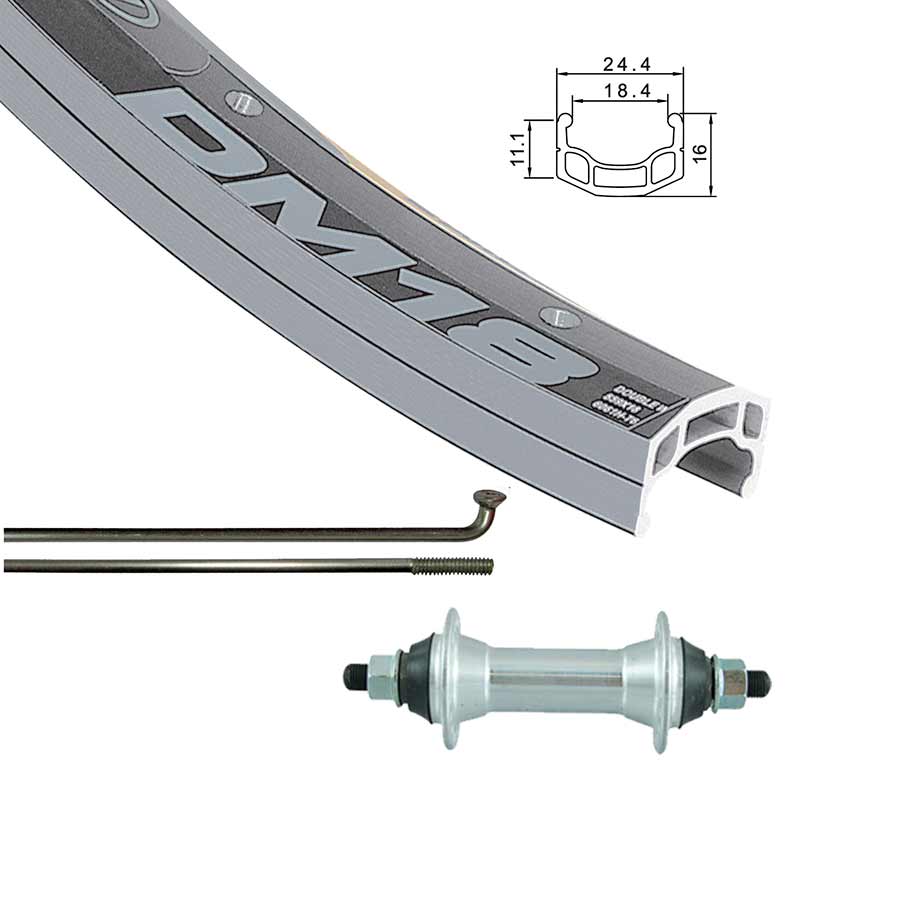 Wheel Shop, Alex DM18 Silver/ Formula FM-21, Wheel, Front, 26'' / 559, Holes: 36, Bolt-on, 100mm, Rim