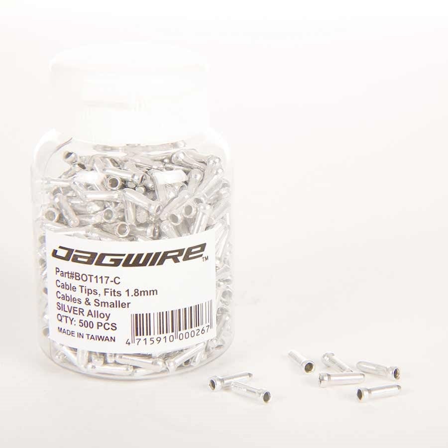 Jagwire - Embouts de câble - 1.8mm - Argent - Bouteille de 500 - 210000006829