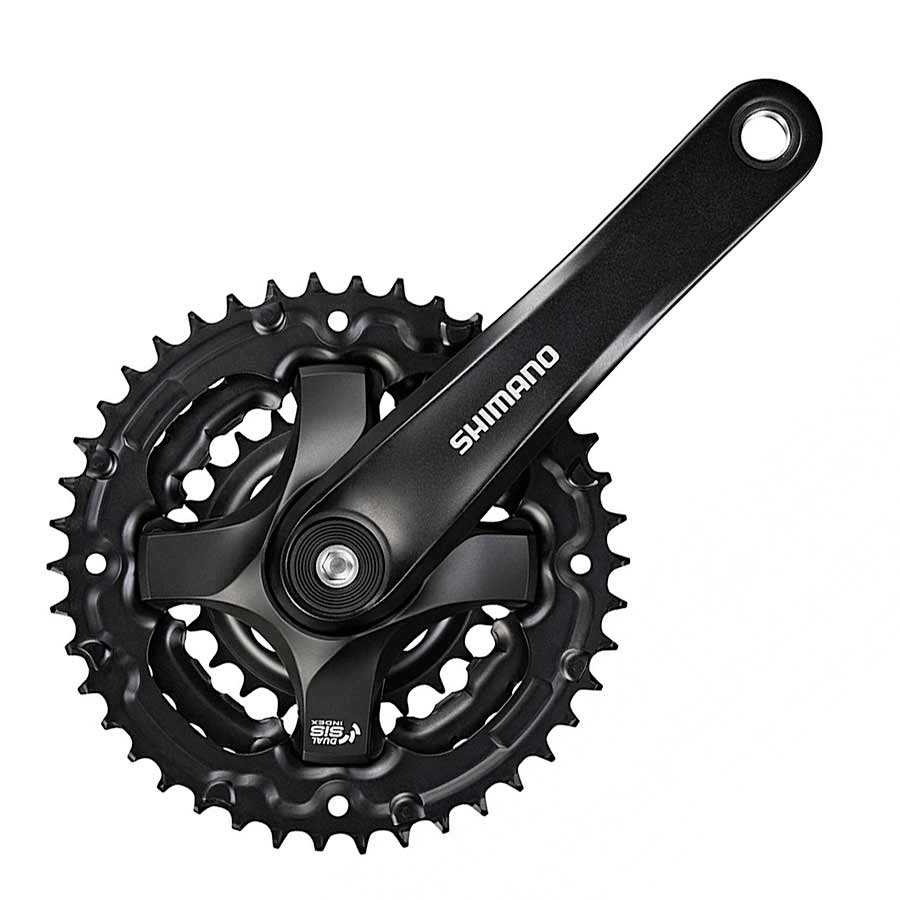 Shimano, FC-TY501, Crankset, 6/7/8 sp., 175mm, 24/34/42T, Riveted, Square, 47.5mm, Black
