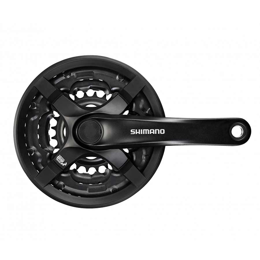 Shimano, FC-TY501, Crankset, 6/7/8 sp., 175mm, 24/34/42T, Riveted, Square, 47.5mm, Black
