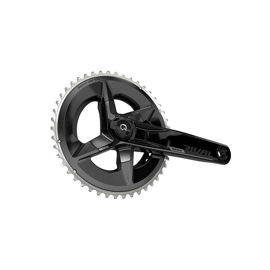 SRAM, Rival D1 Quarq 2x, Power Meter Crankset, Speed: 12, Spindle: 28.99mm, BCD: 107, 48/35, DUB, 160mm, Black, Road Disc