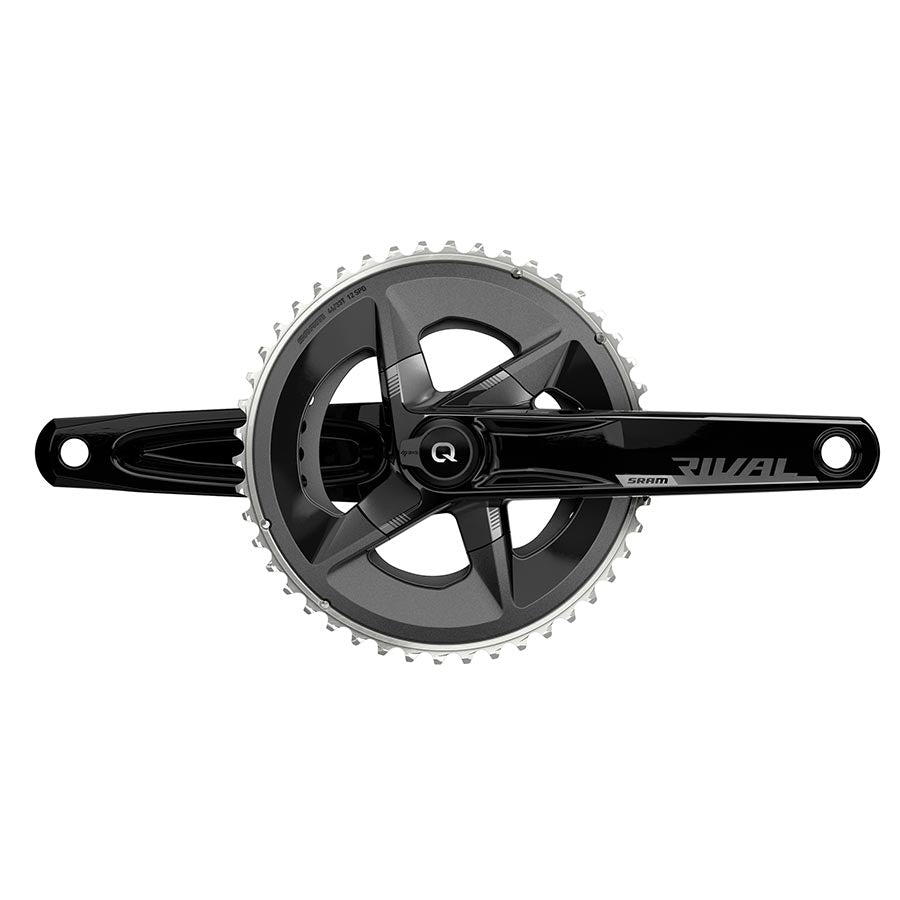 SRAM, Rival D1 Quarq 2x, Power Meter Crankset, Speed: 12, Spindle: 28.99mm, BCD: 107, 48/35, DUB, 160mm, Black, Road Disc