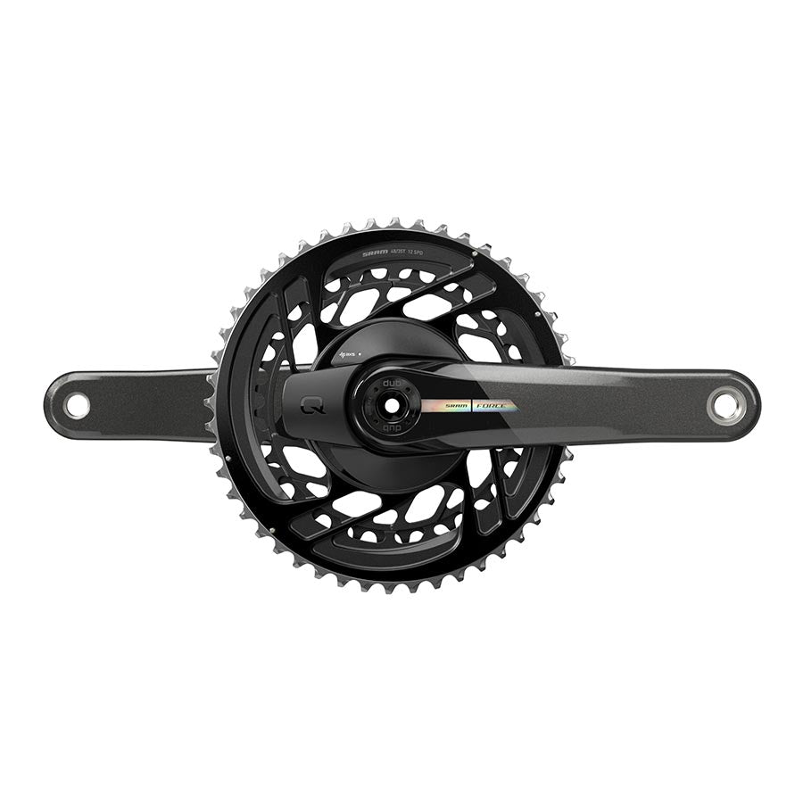 SRAM, Force D2 2x, Power Meter Crankset, Speed: 12, Spindle: 28.99mm, BCD: Direct Mount, 48/35, DUB, 165mm, Black, Road Disc