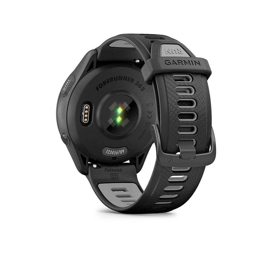 Garmin - Forerunner 265 Music - Montre - Couleur de la montre: Noir - Bracelet: Noir/Gris Poudre - Silicone - 210000005718