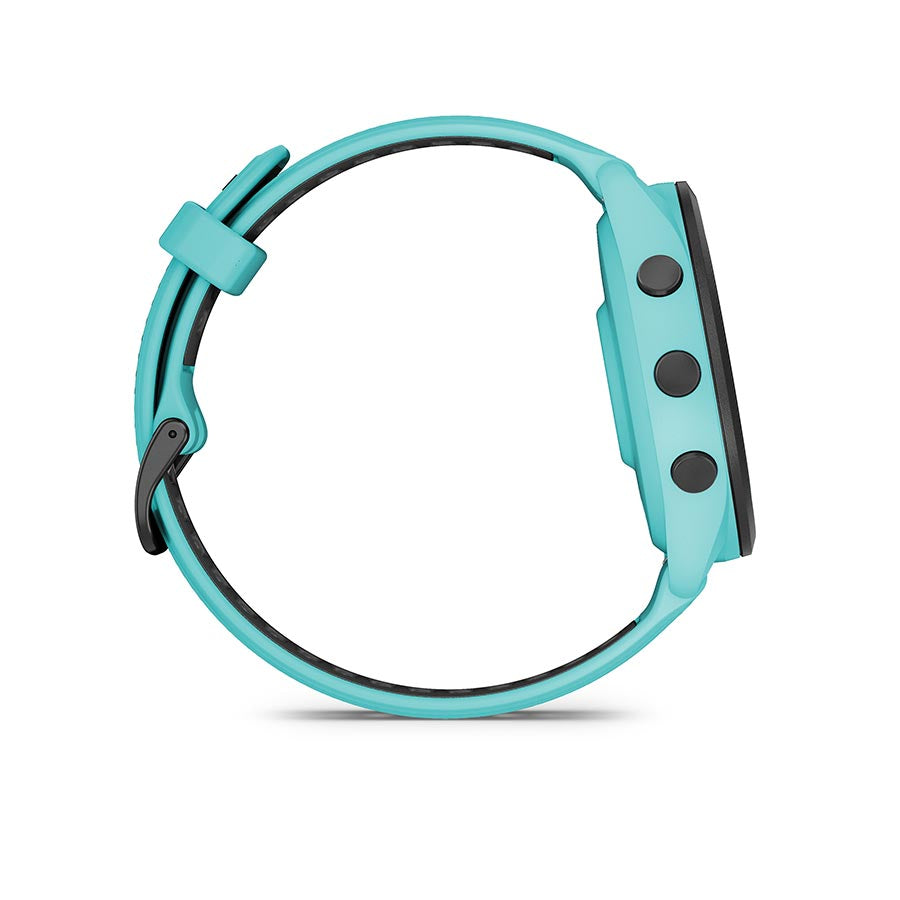 Garmin, Forerunner 265 Music, Watch, Watch Color: Aqua, Wristband: Aqua/Black - Silicone