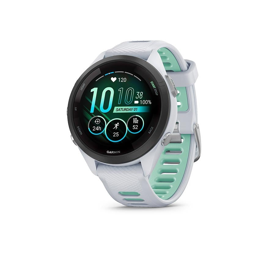 Garmin - Forerunner 265S Music - Montre - Couleur de la montre: Pierre Blanche - Bracelet: Pierre Blanche/Neo Tropic - Silicone - 210000008276