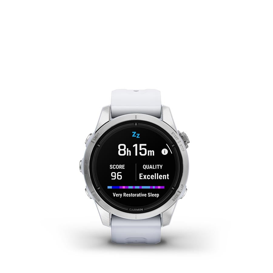 Garmin - Epix Pro Std. Edition 42mm - Montre - Couleur : Argen - Bracelet : Blanc - Silicone - 210000008216