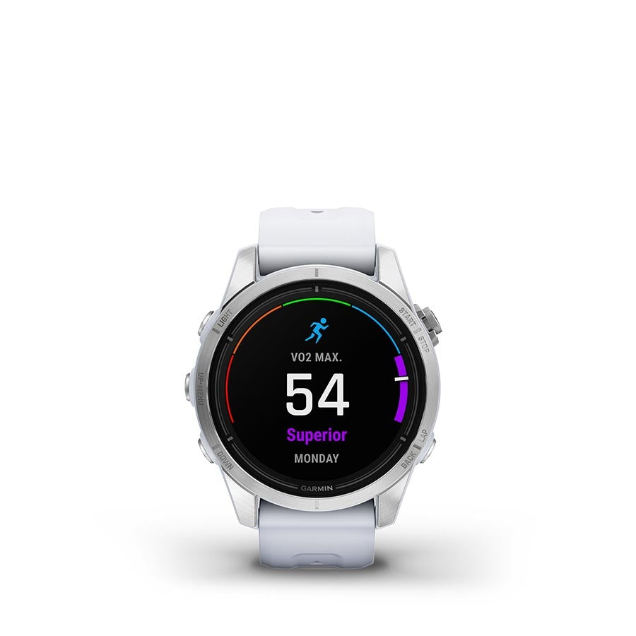 Garmin - Epix Pro Std. Edition 42mm - Montre - Couleur : Argen - Bracelet : Blanc - Silicone - 210000008216