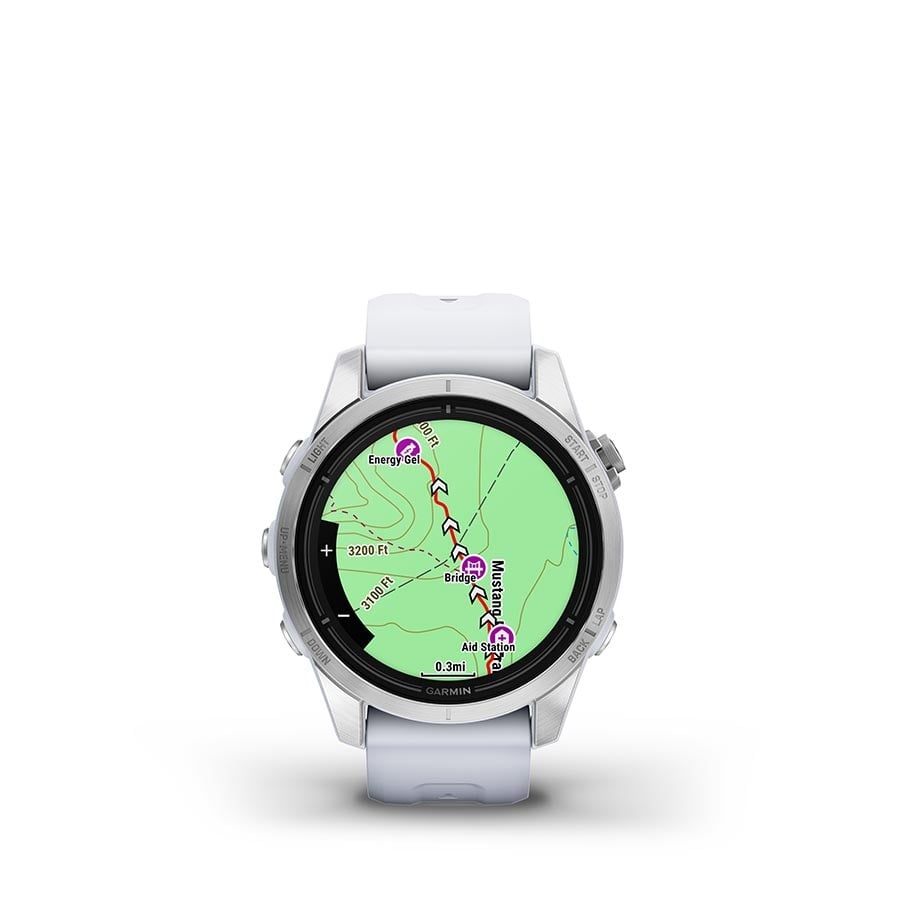 Garmin - Epix Pro Std. Edition 42mm - Montre - Couleur : Argen - Bracelet : Blanc - Silicone - 210000008216