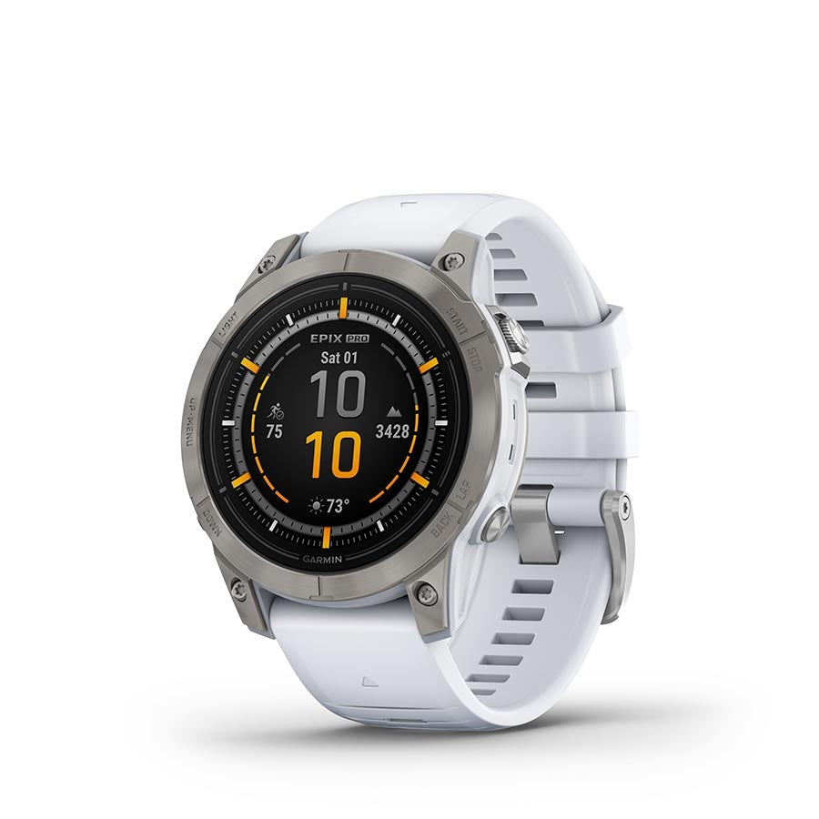 Garmin - Epix Pro Sapphire Edition 47mm - Montre - Blanc/Titane - Silicone - 210000007393