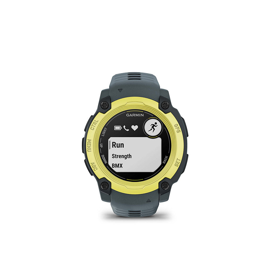 Garmin, Instinct E 40mm, Watch, Watch Color: Electric Lime, Wristband: Twilight - Silicone