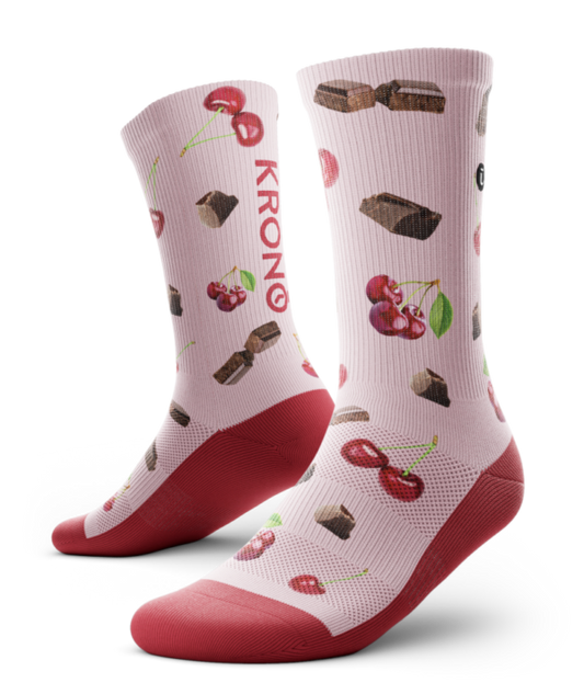 Krono - Chaussettes Couleur -  Cerises Pâles