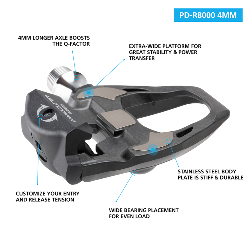 Shimano - Pédales Ultegra PD-R8000 - Axe 4mm - Noir - 210000001496