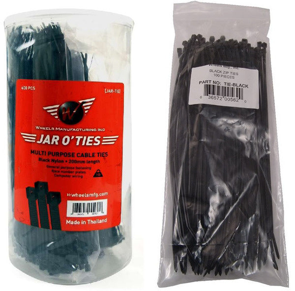 Wheels Manufacturing - Attaches-cables Zip Ties - Jar of 600 - Noir - 210000001968