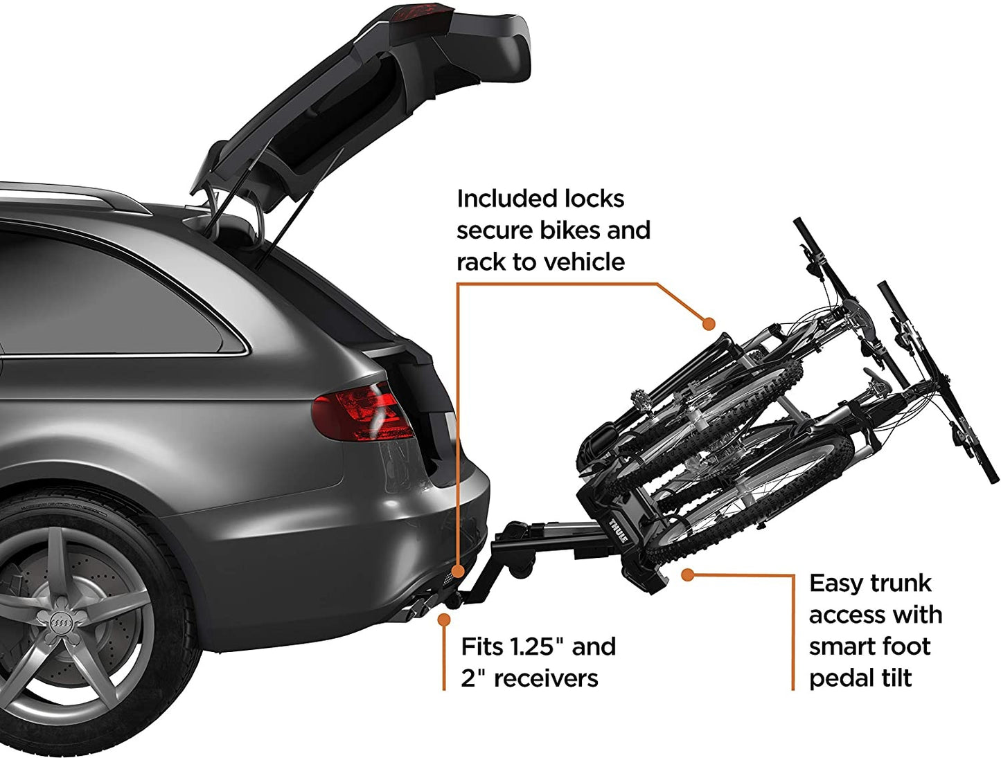 Thule - Support à Vélo EasyFold XT pour Attelage - 1 1/4'' et 2'' - 210000004297