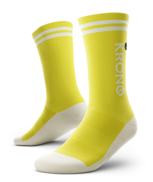 Krono - Chaussettes Couleur -  Jaune Ligné